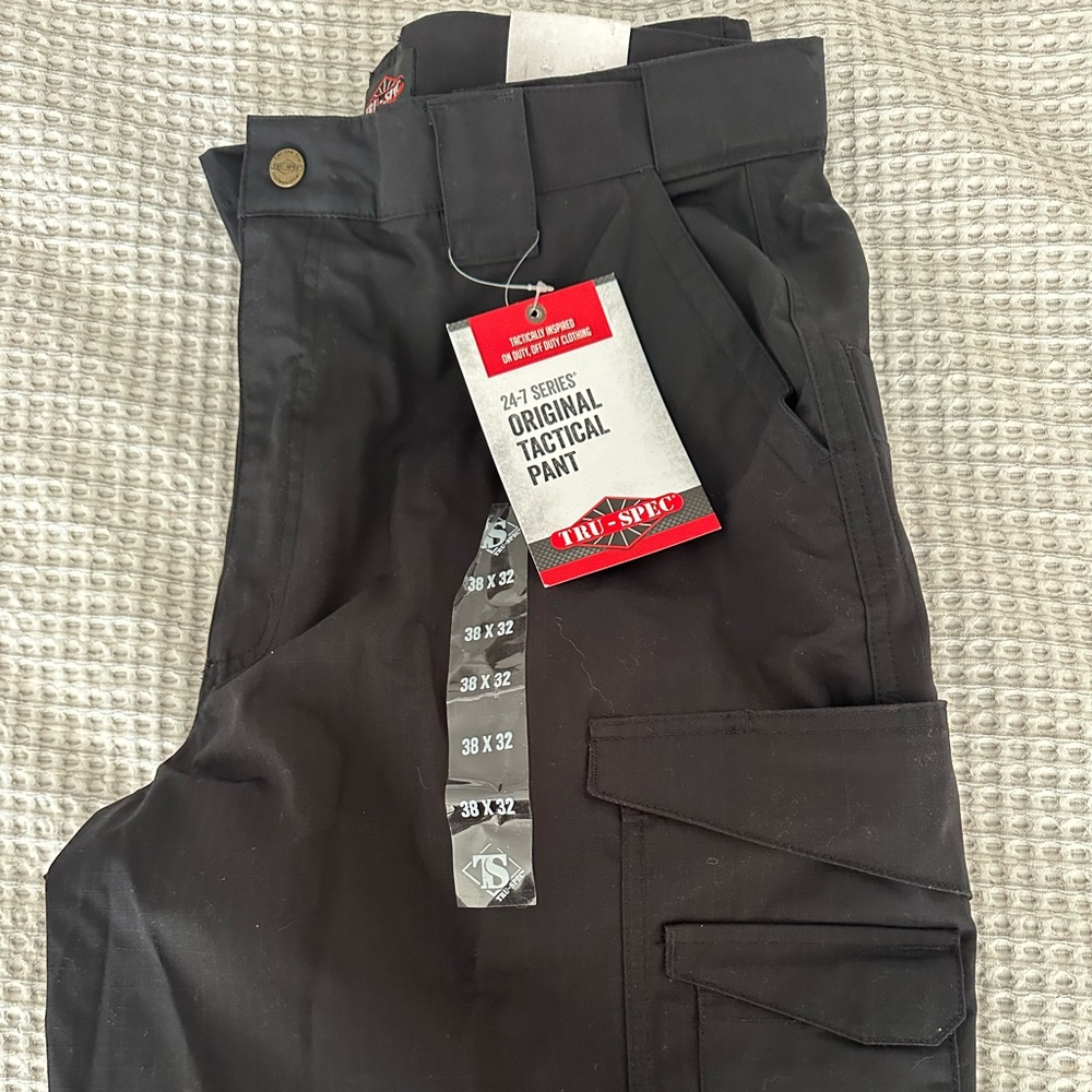 True-Spec Black Tactical Cargo Pants 38x32